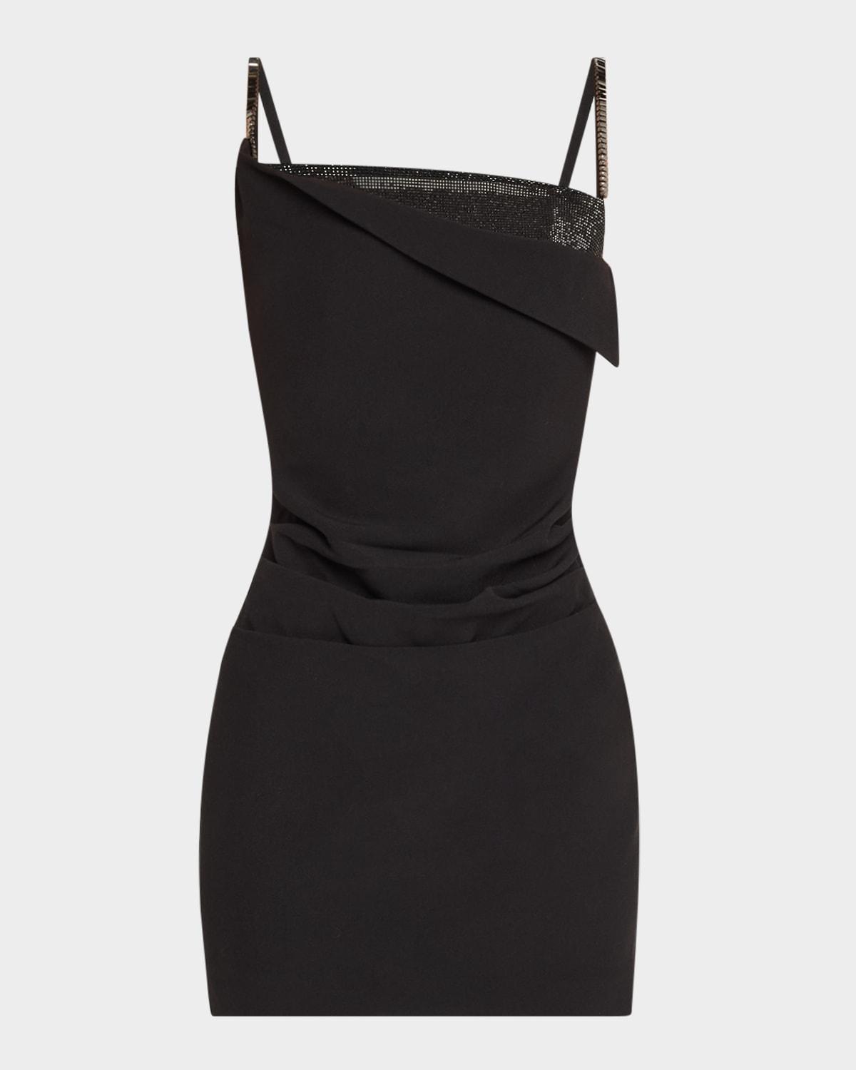 crystal crepe mini dress