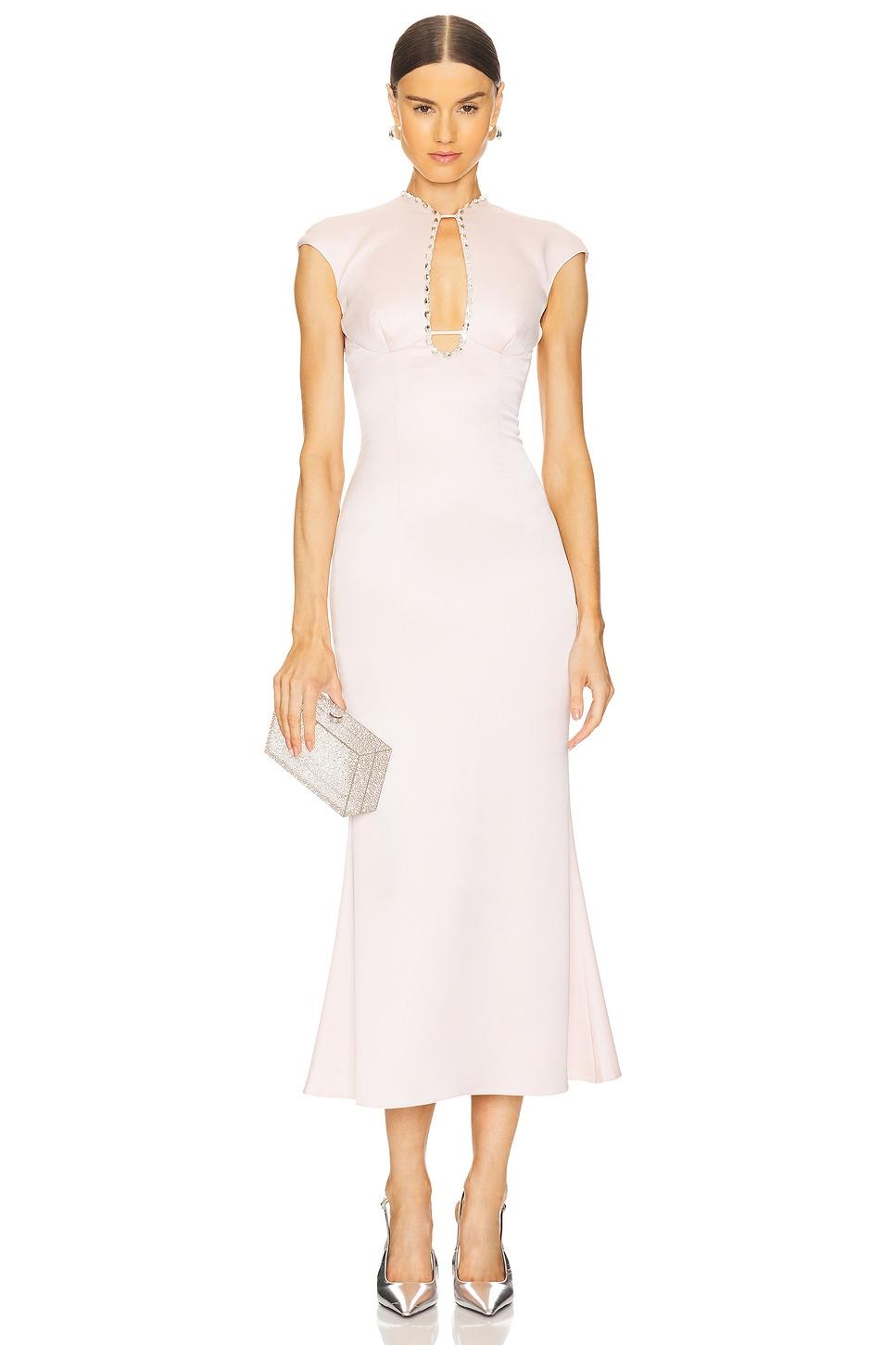 crystal embellished midi dress