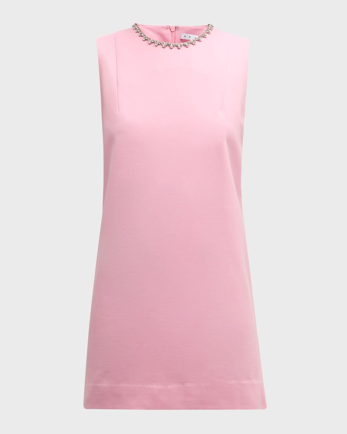 crystal heart backless mini dress
