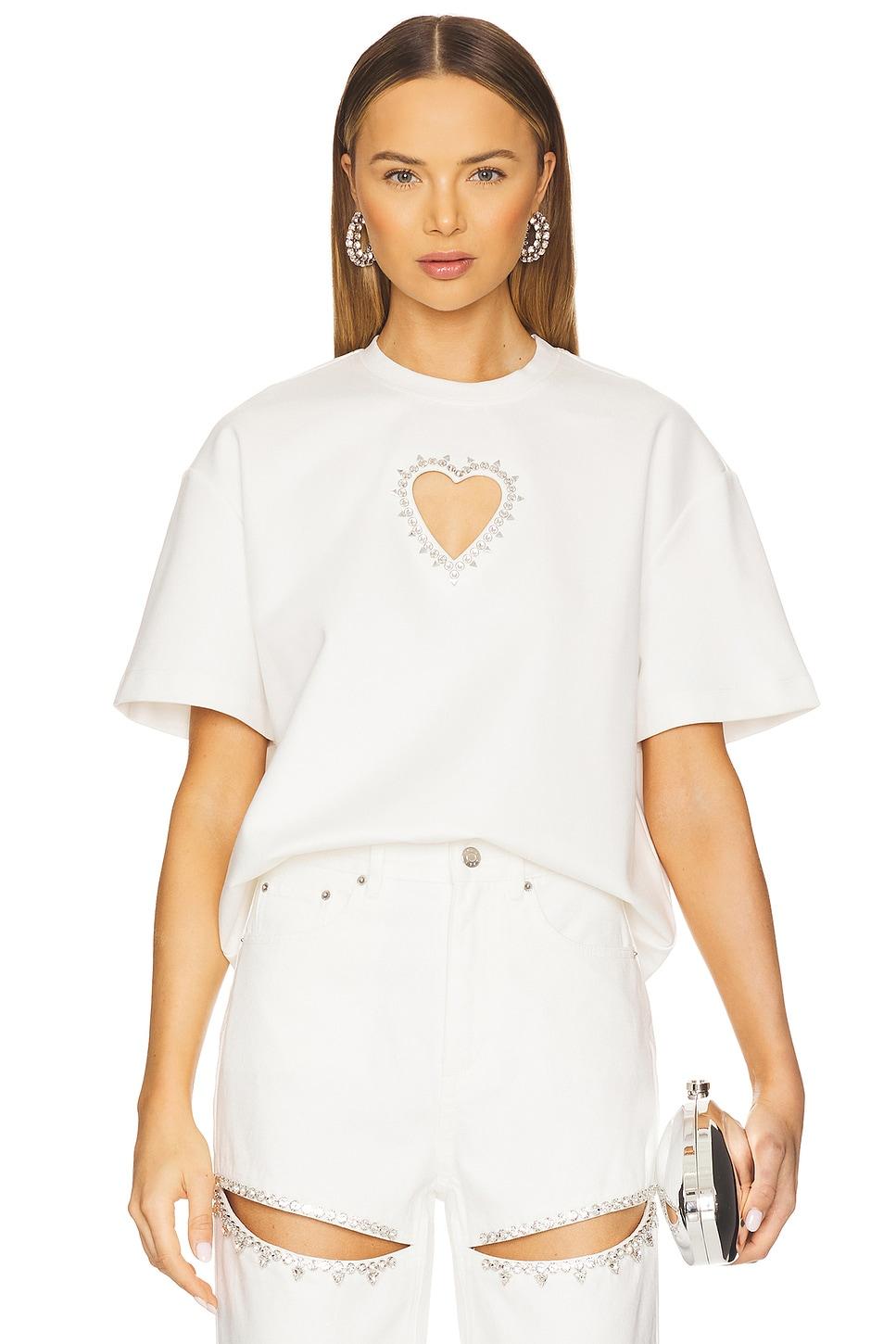 crystal heart cutout t-shirt