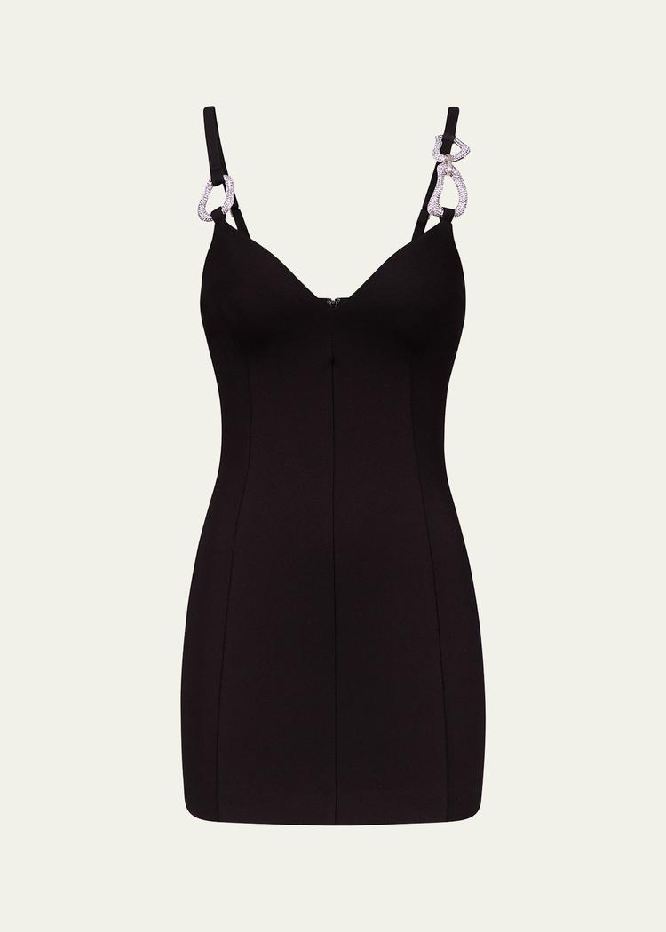 crystal-link strap mini dress