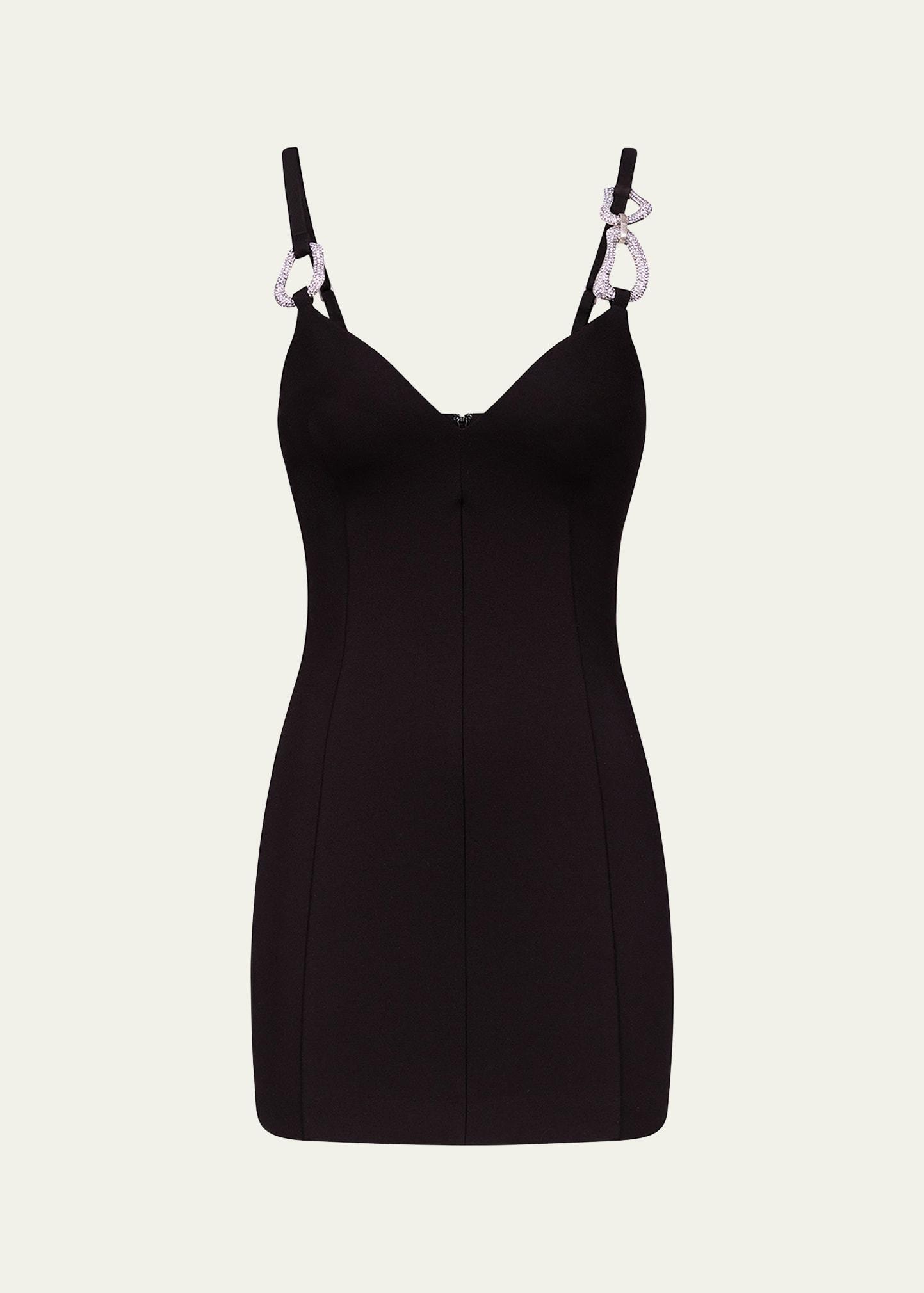 crystal-link strap mini dress