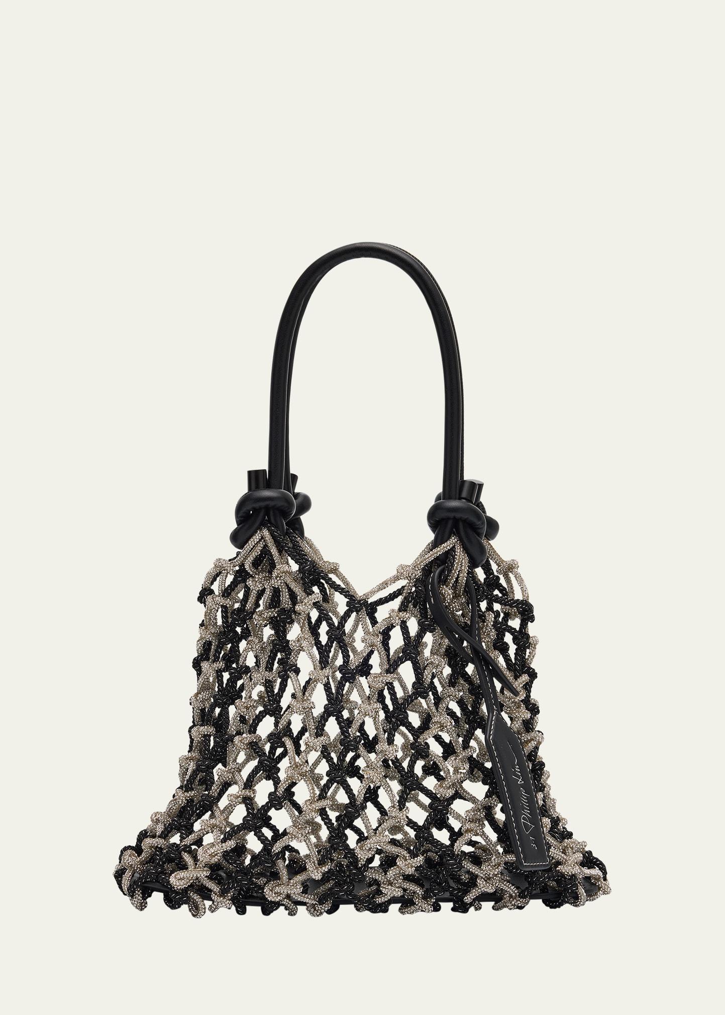 crystal macrame mini sac top-handle bag