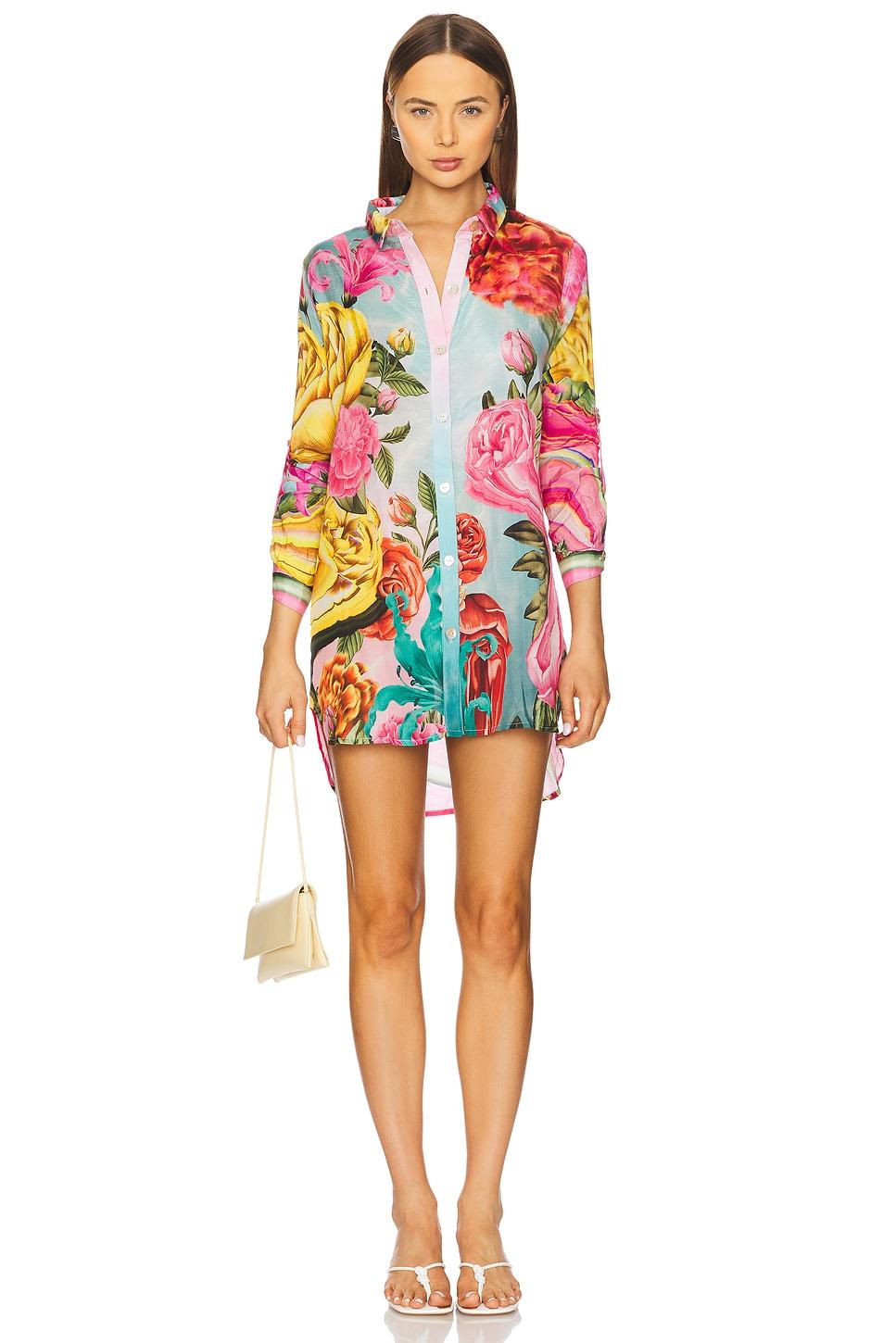crystal mirage button up dress