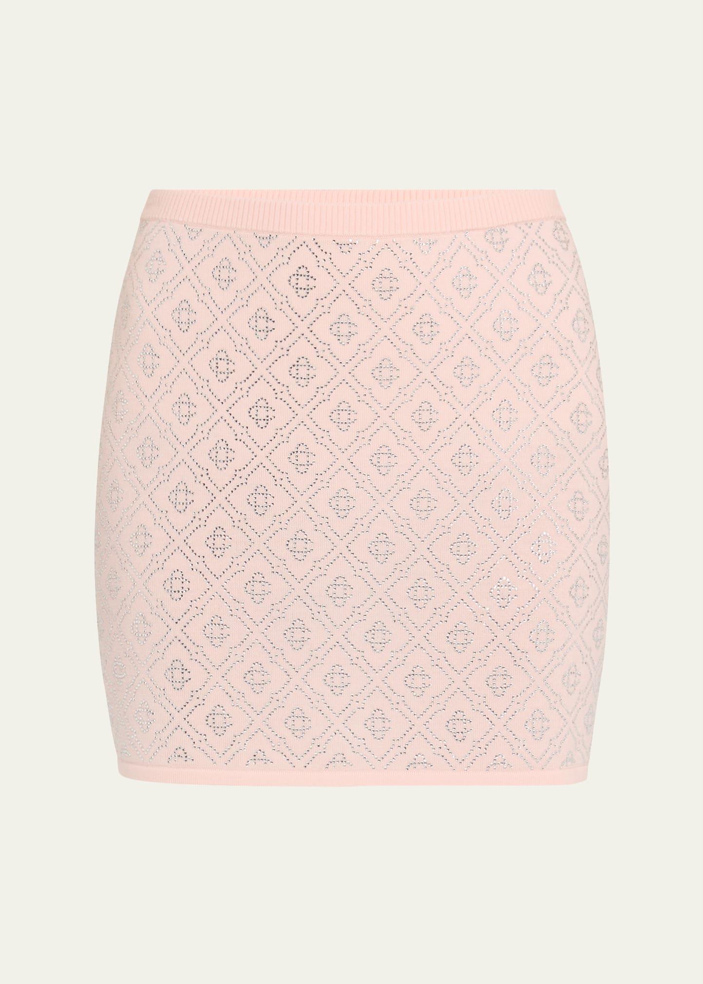 crystal monogram mini skirt