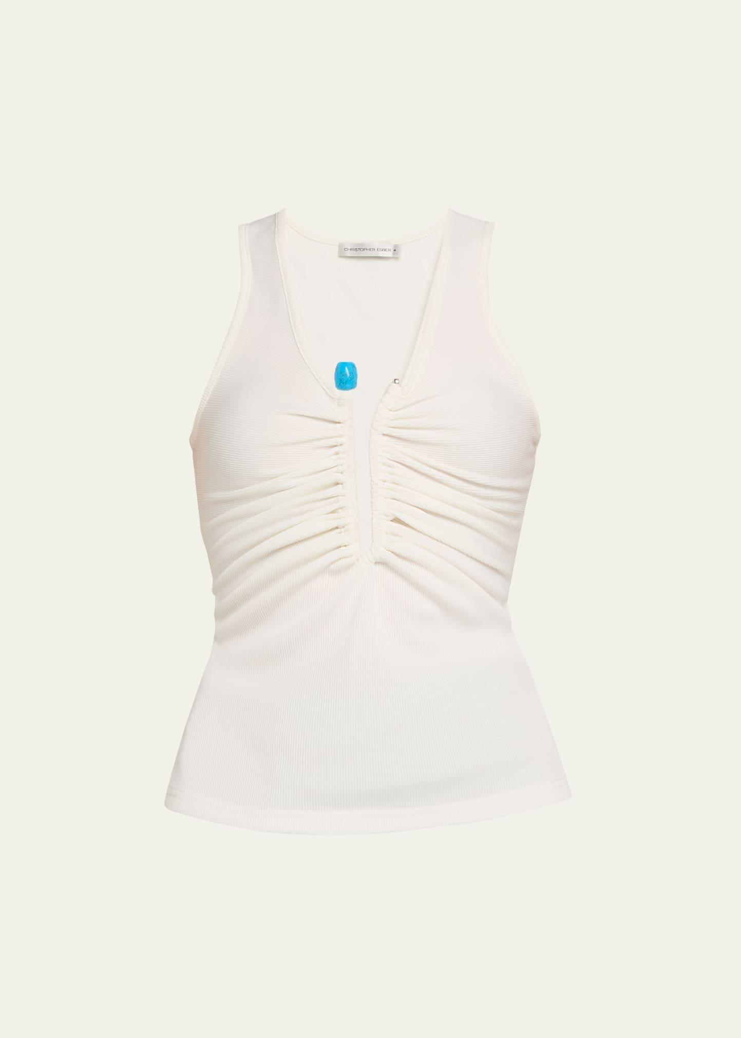 crystal pin rib tank top