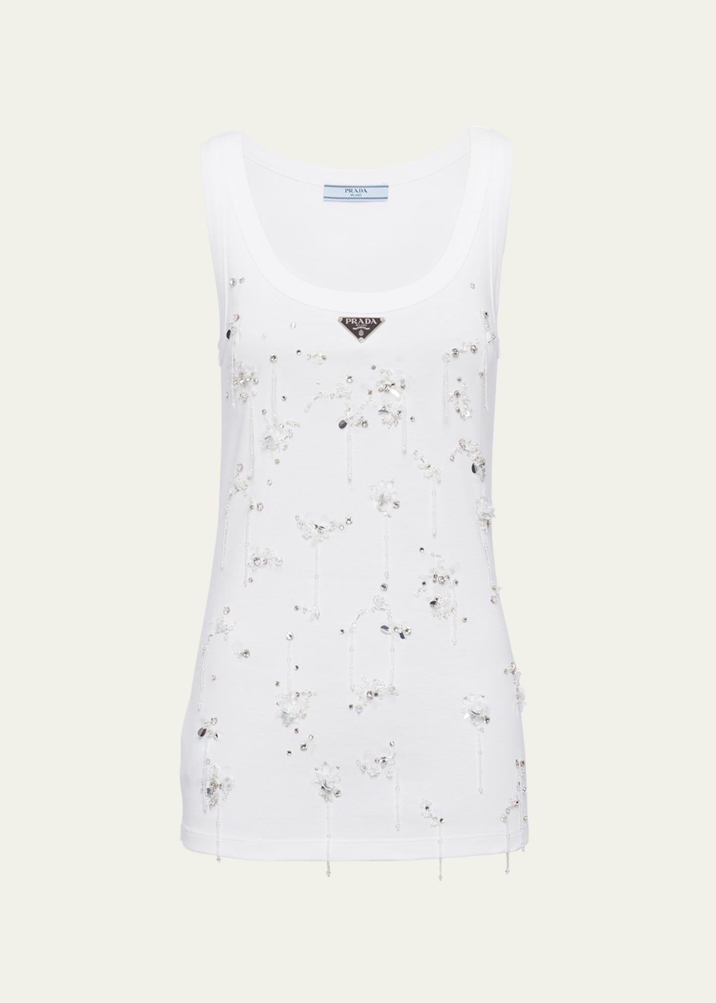 crystal ribbed tank top