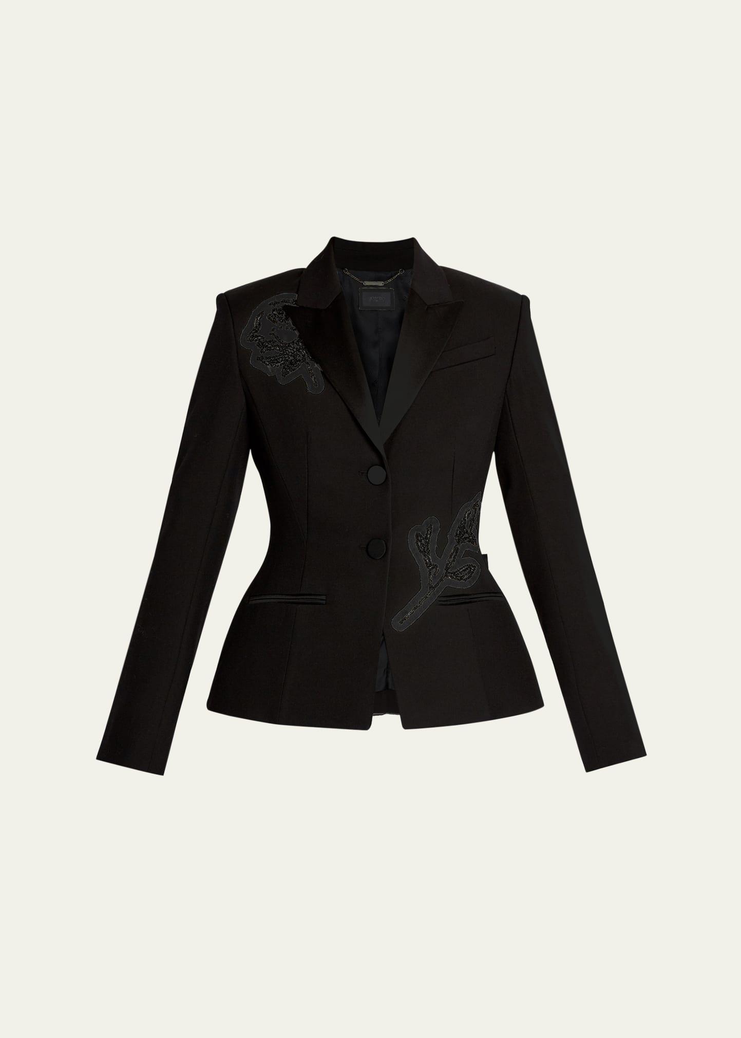 crystal rose hourglass single-breasted blazer