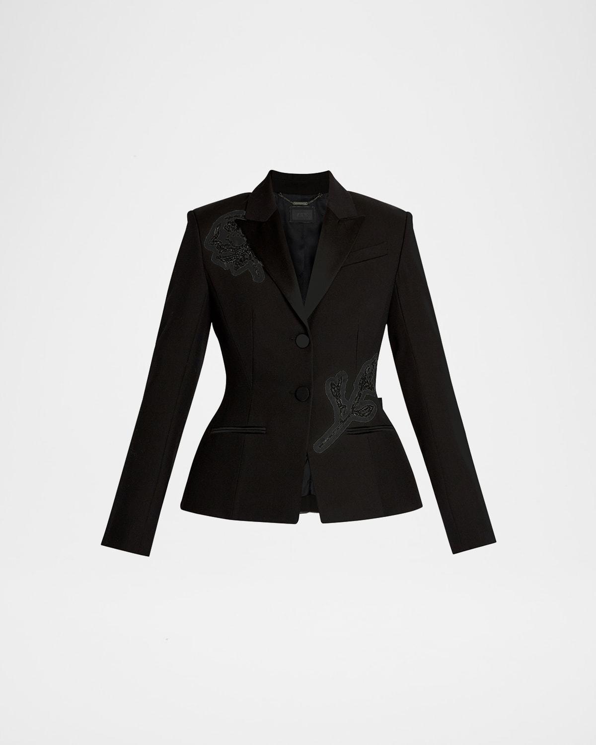 crystal rose hourglass single-breasted blazer