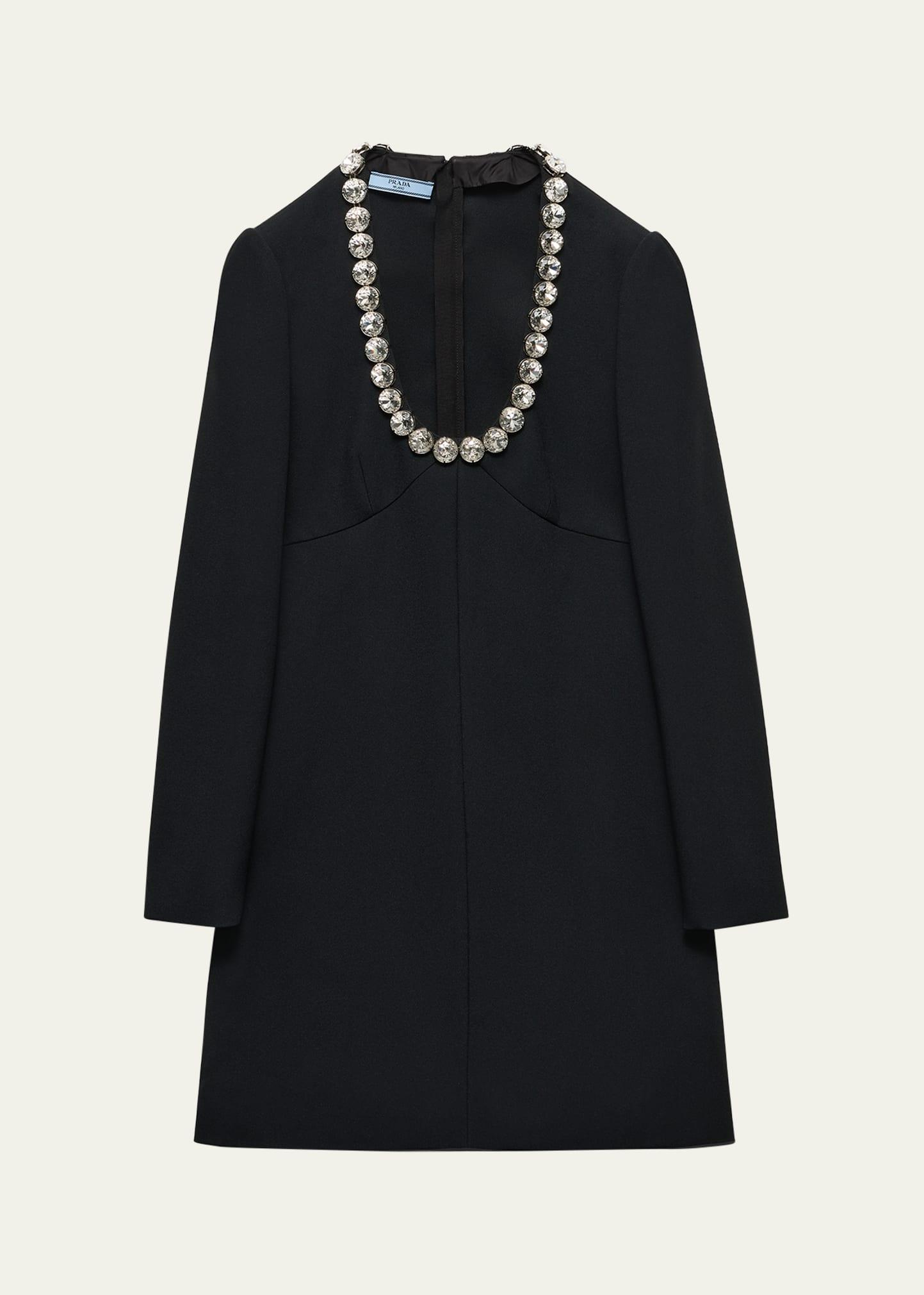 crystal scoop-neck mini dress
