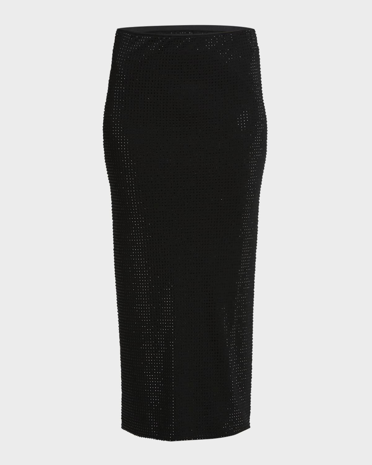 crystal strass midi skirt