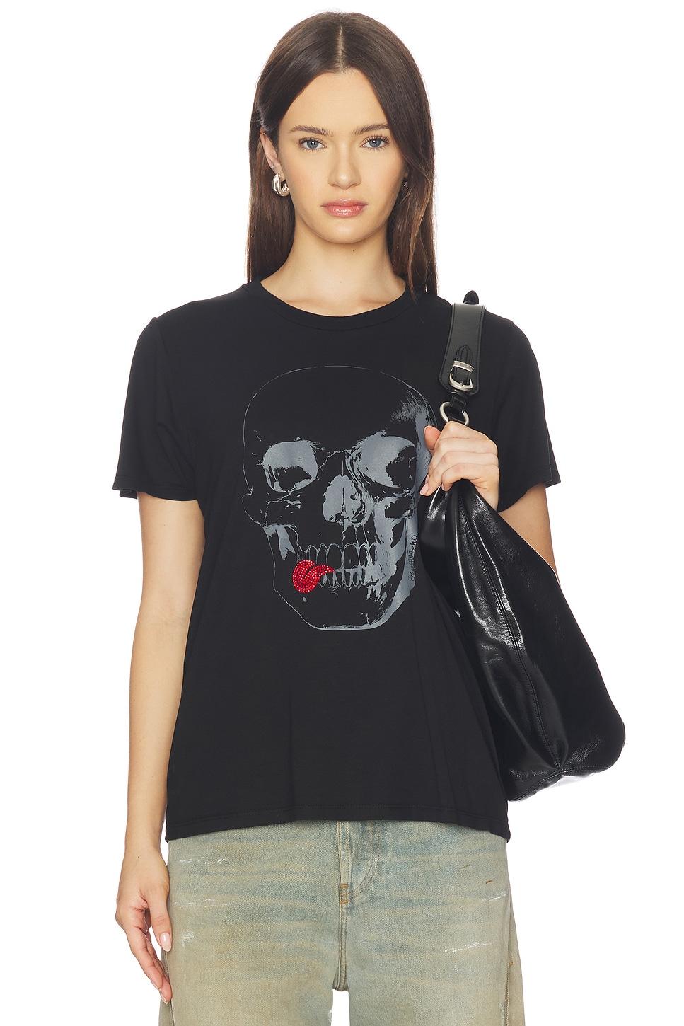 crystal tongue skull boyfriend tee