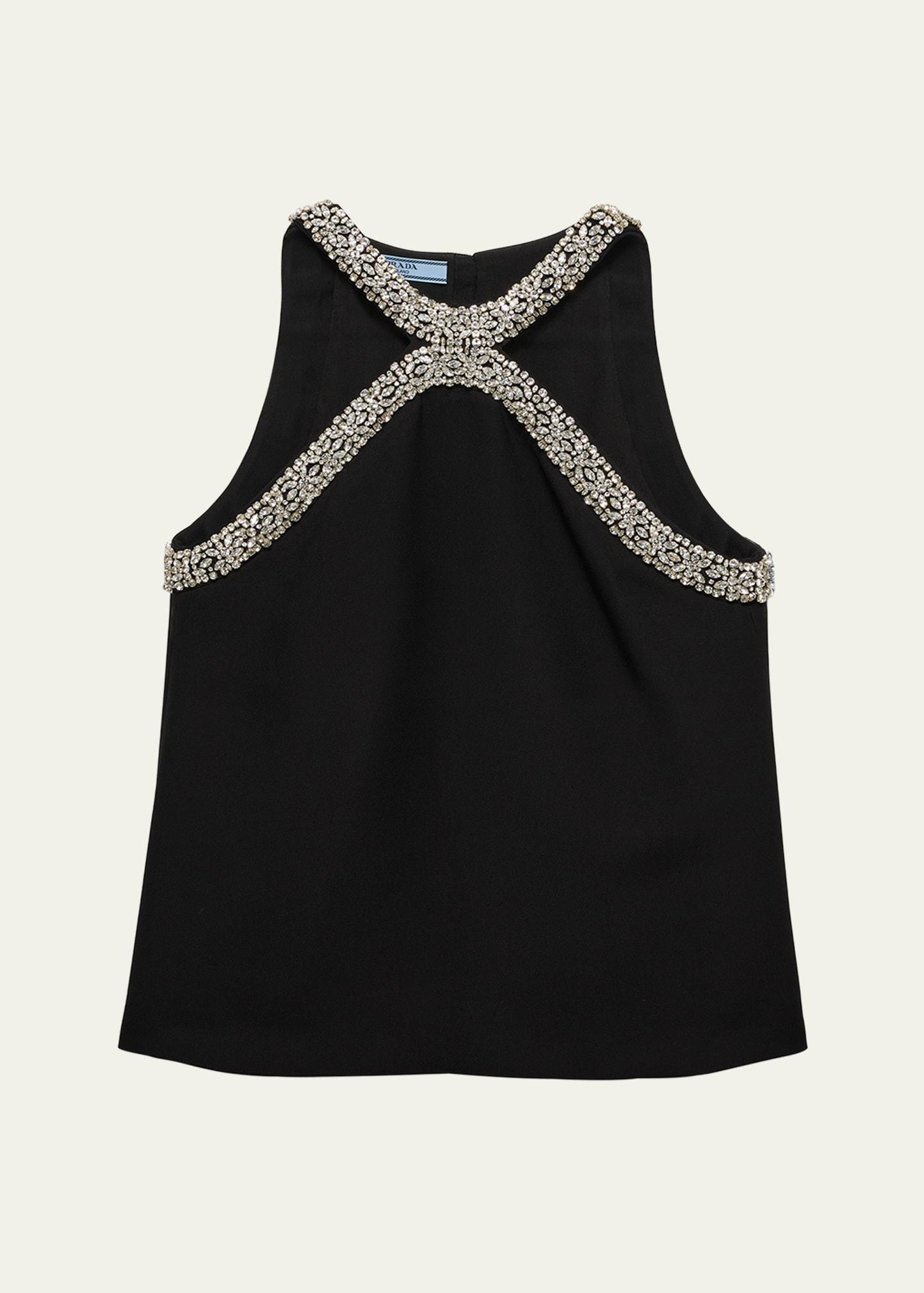 crystal-trim sleeveless top