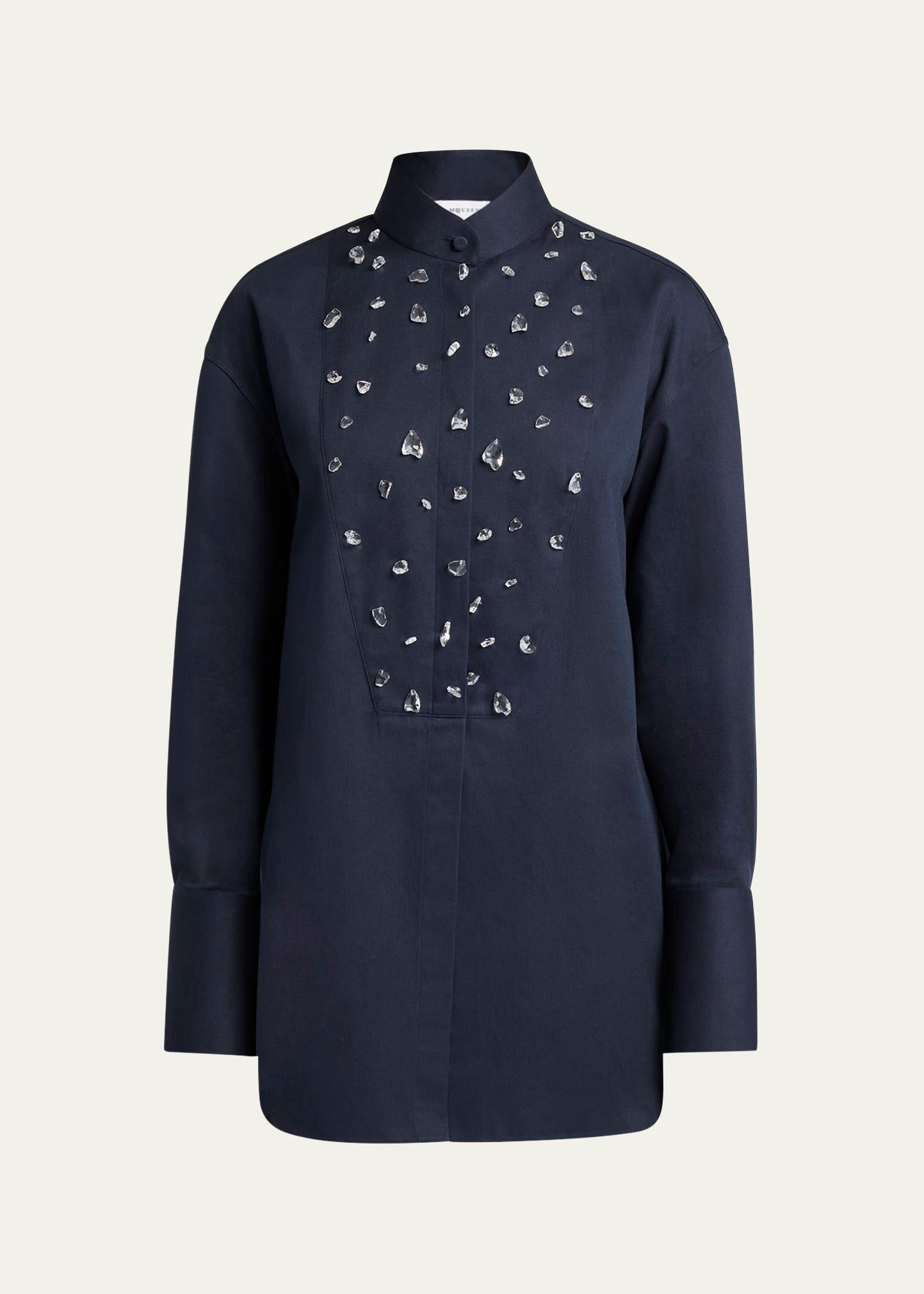 crystal tuxedo blouse