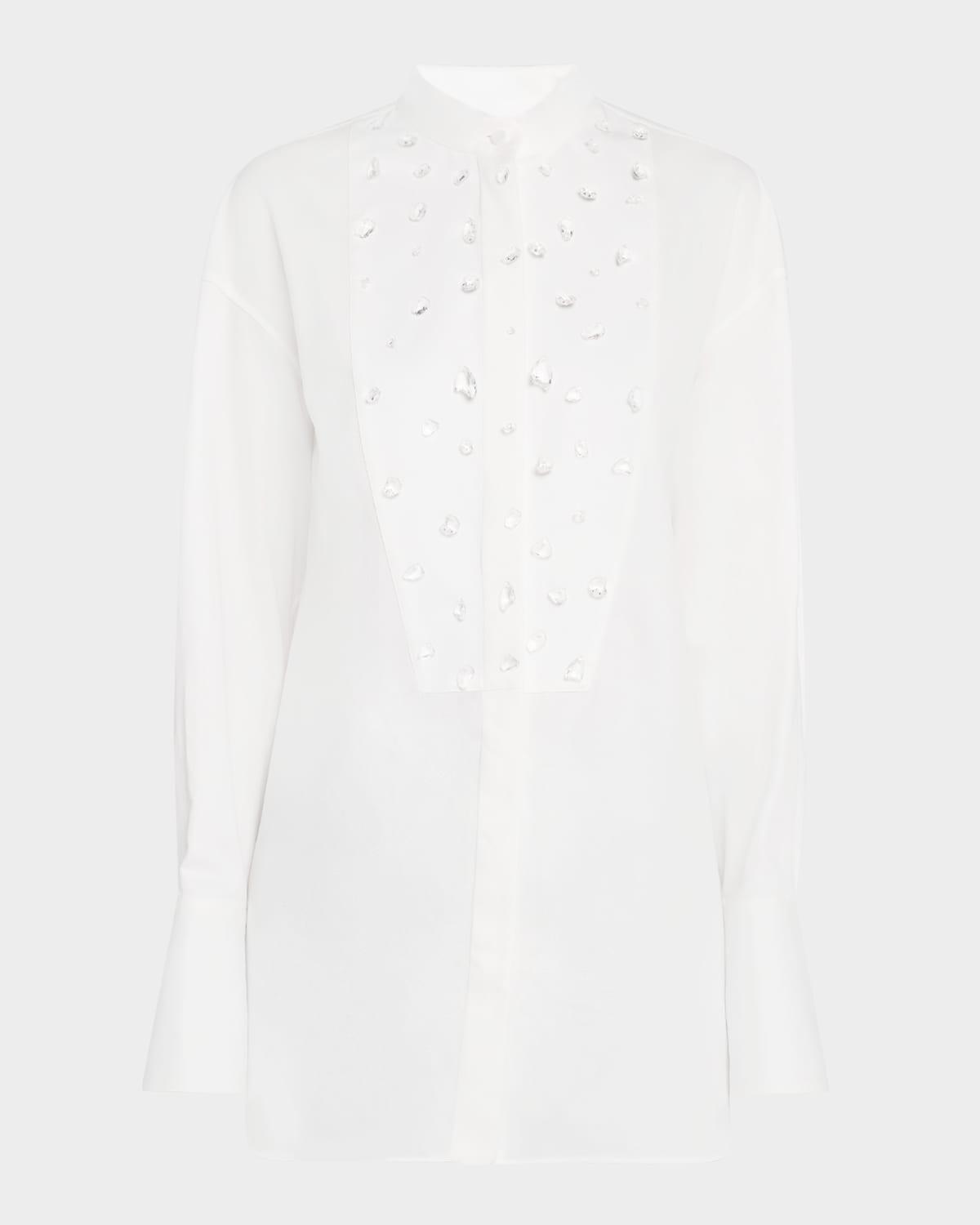 crystal tuxedo blouse