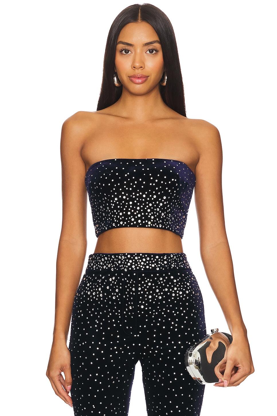 crystal velvet crop top