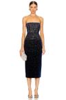 crystal velvet midi dress