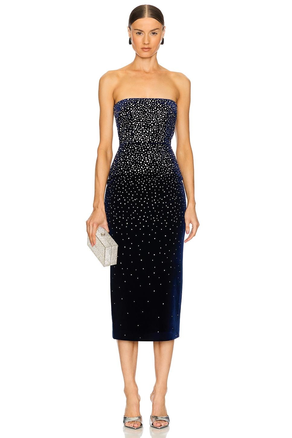 crystal velvet midi dress