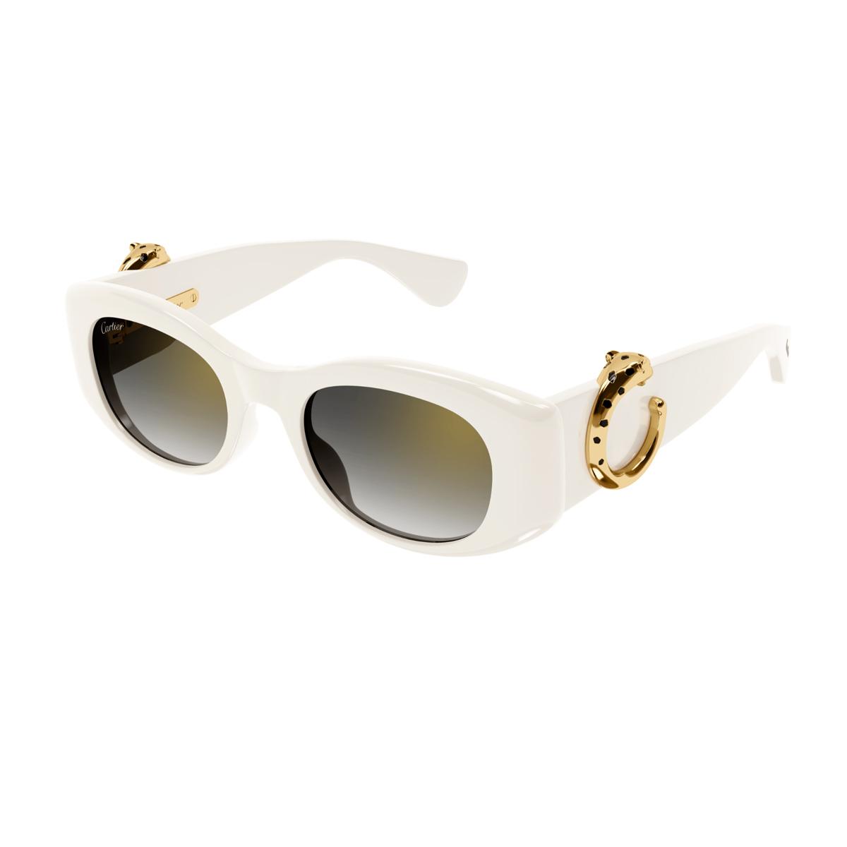 ct0472s panthère de cartier 004 white bianco acetate occhiali sole - women