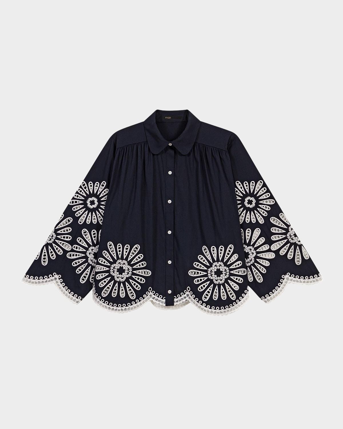 cuba flower embroidered shirt