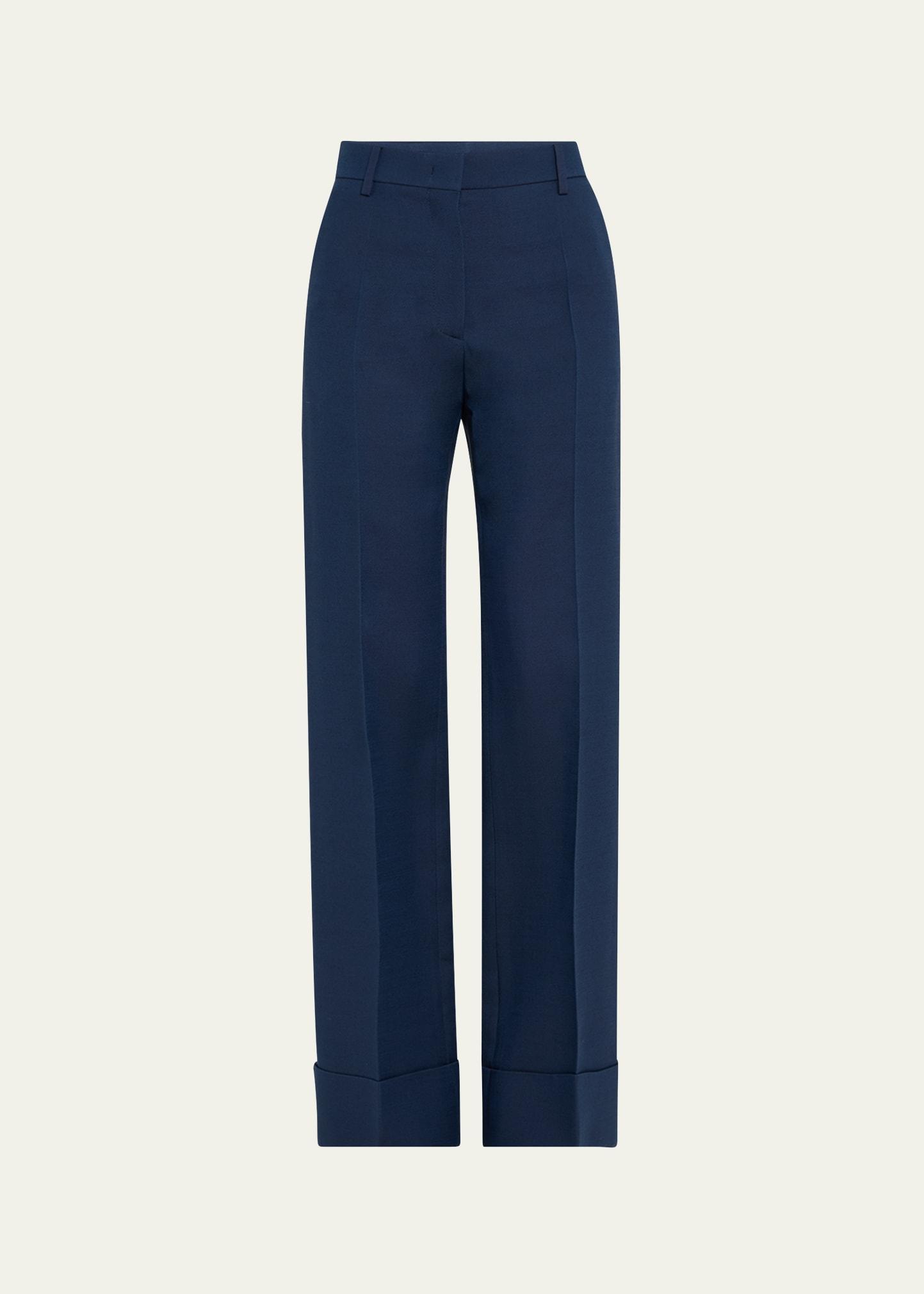 cuffed suiting wool trousers