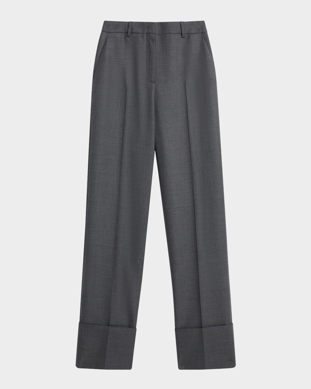 cuffed wool trousers