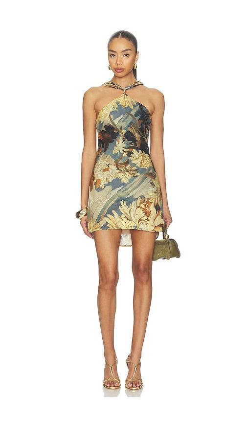 cult gaia alex dress in lemon,slate.