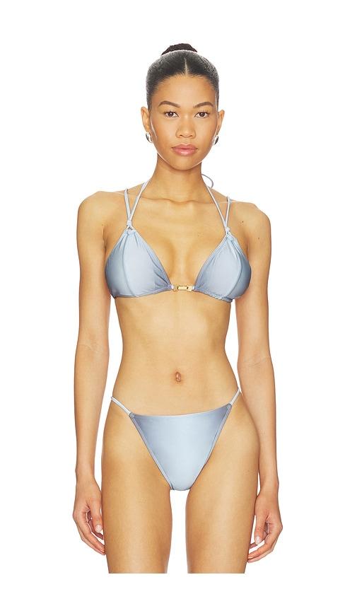 cult gaia anoki bikini top in baby blue.