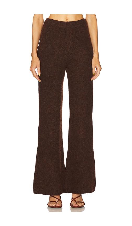 cult gaia antico knit pant in cognac.