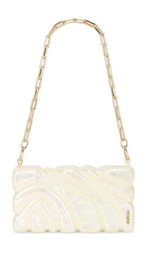 cult gaia aura clutch in ivory.