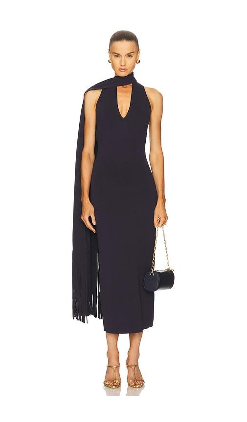 cult gaia caia knit dress in navy.
