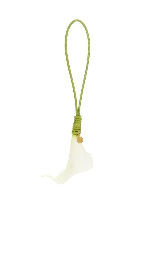 cult gaia calla bag charm in white,green.