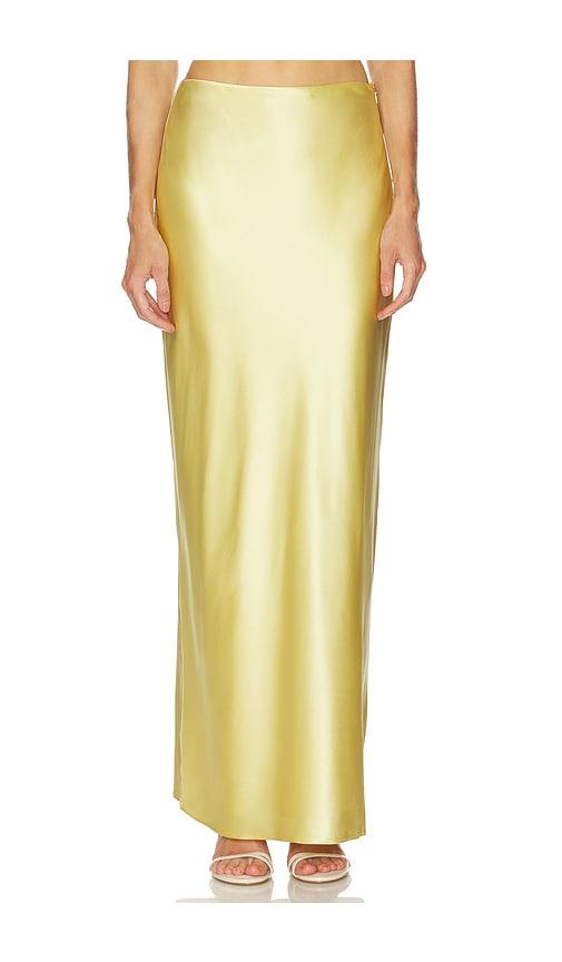 cult gaia chantel skirt in metallic gold.