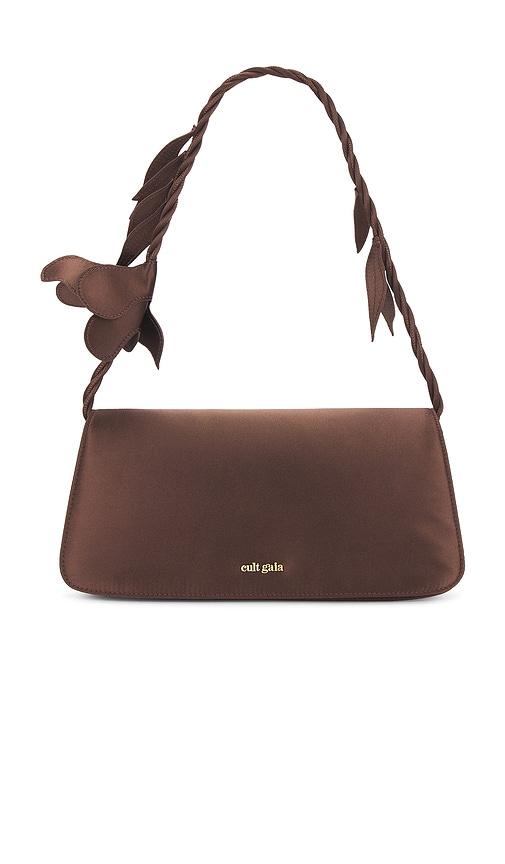 cult gaia cosette shoulder bag in brown.