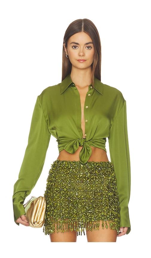 cult gaia cynara top in green.