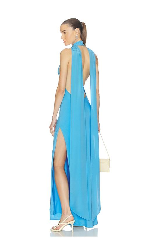 cult gaia doe dress in blue.
