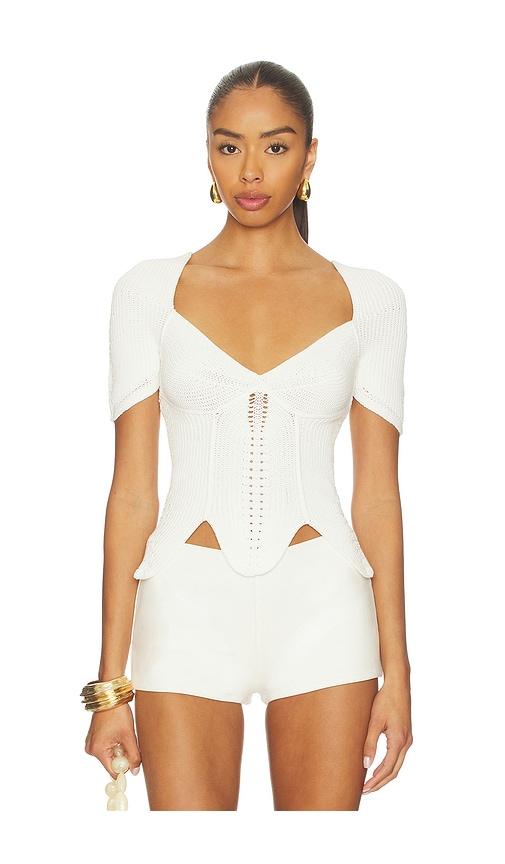 cult gaia eliza top in white.