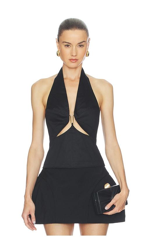 cult gaia elorae top in black.