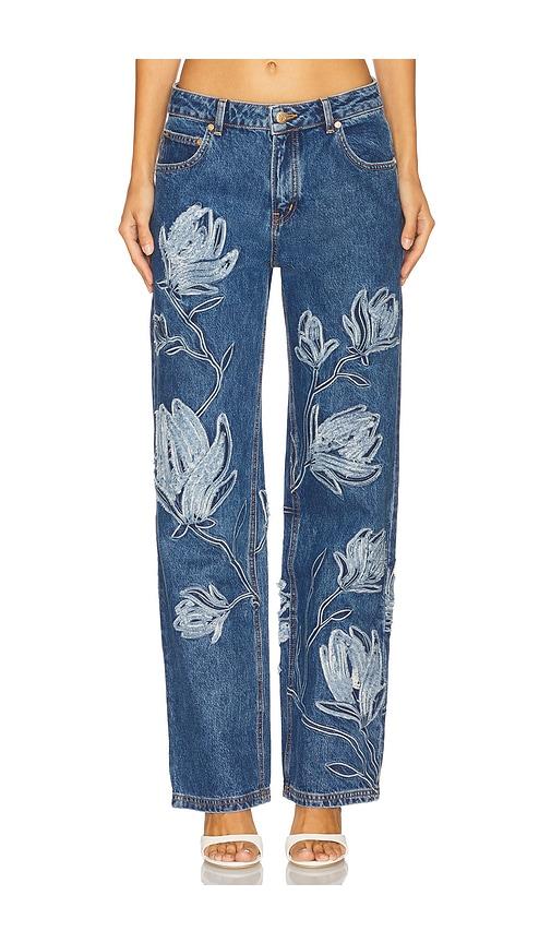 cult gaia flo pant in blue.