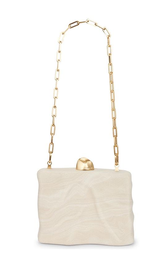 cult gaia flyn clutch in cream.
