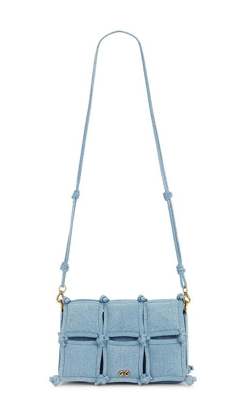 cult gaia gaia puff crossbody bag in baby blue.