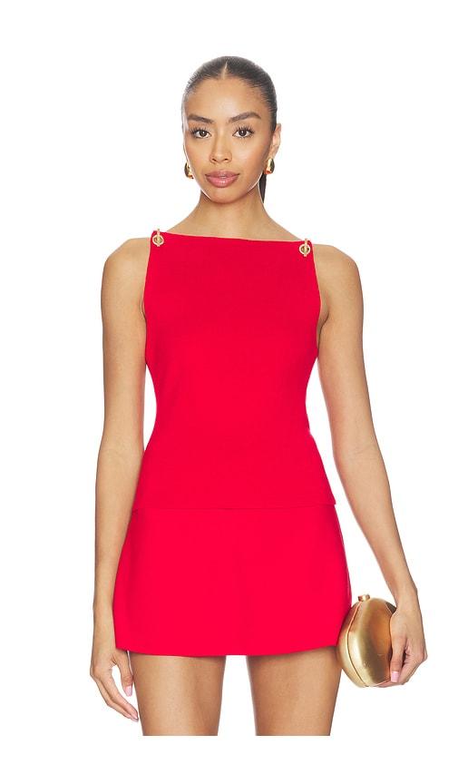 cult gaia georgette top in red.