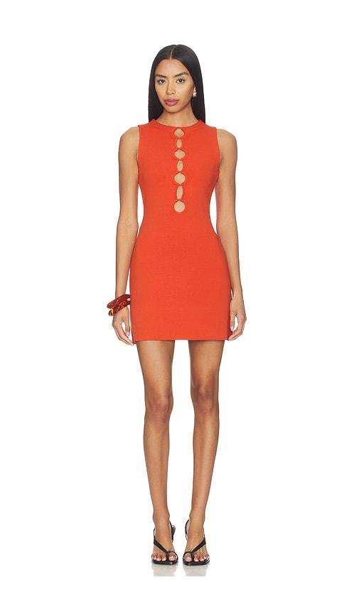cult gaia hartley knit dress in orange.