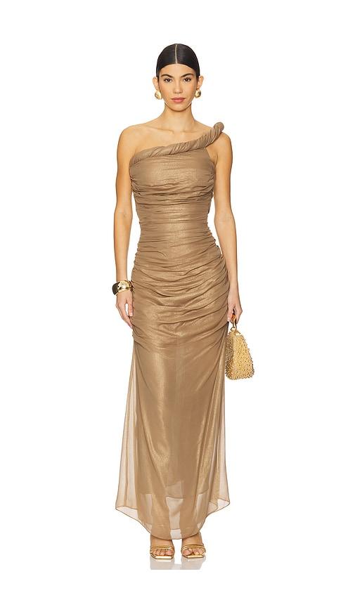 cult gaia jess dress in brown.