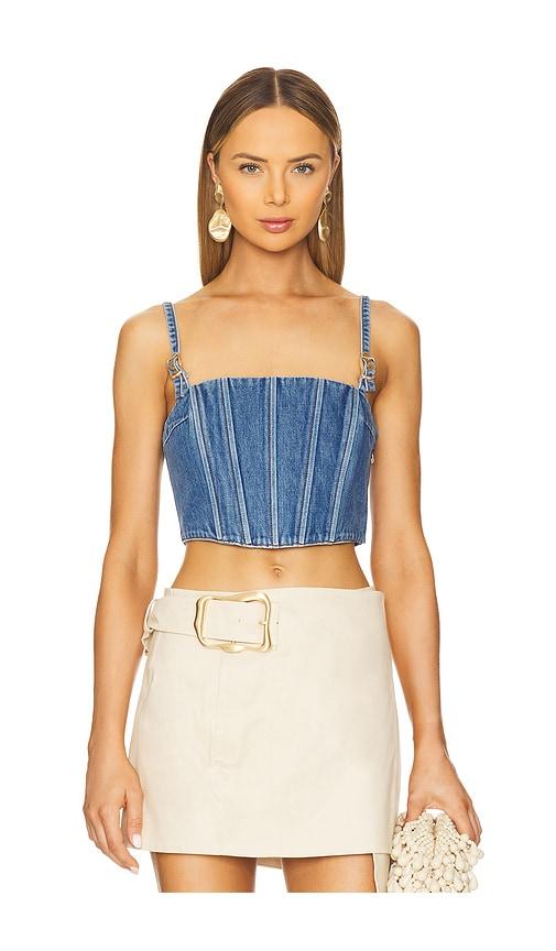 cult gaia lauren top in blue.