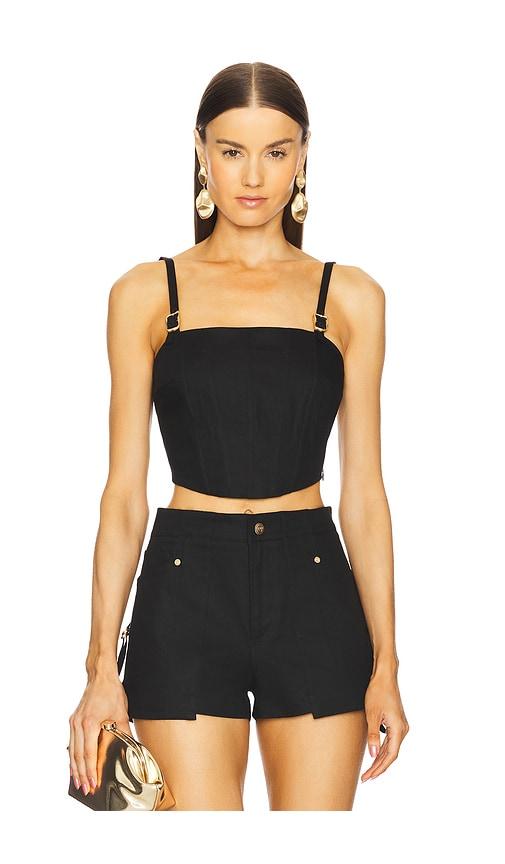 cult gaia loren top in black.