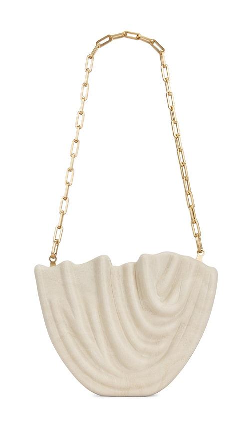cult gaia love clutch in white.