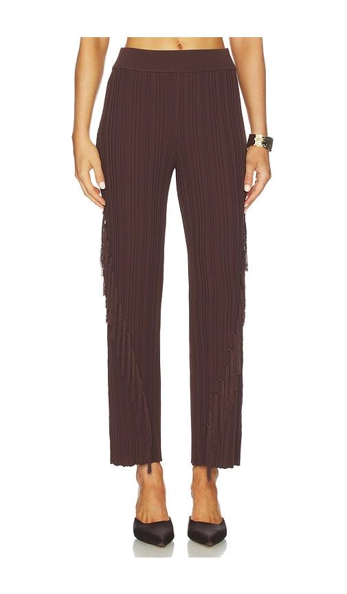 cult gaia maude knit pant in brown.