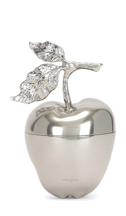 cult gaia mela clutch in metallic silver.