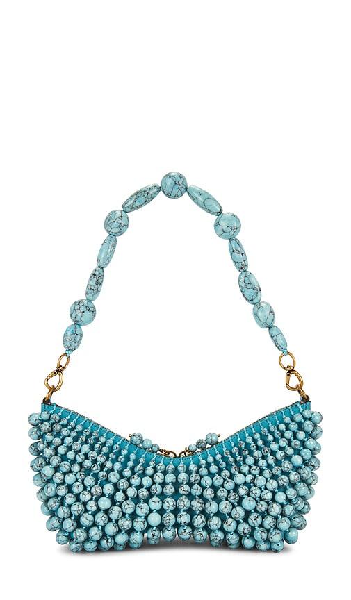 cult gaia mercier clutch in turquoise.